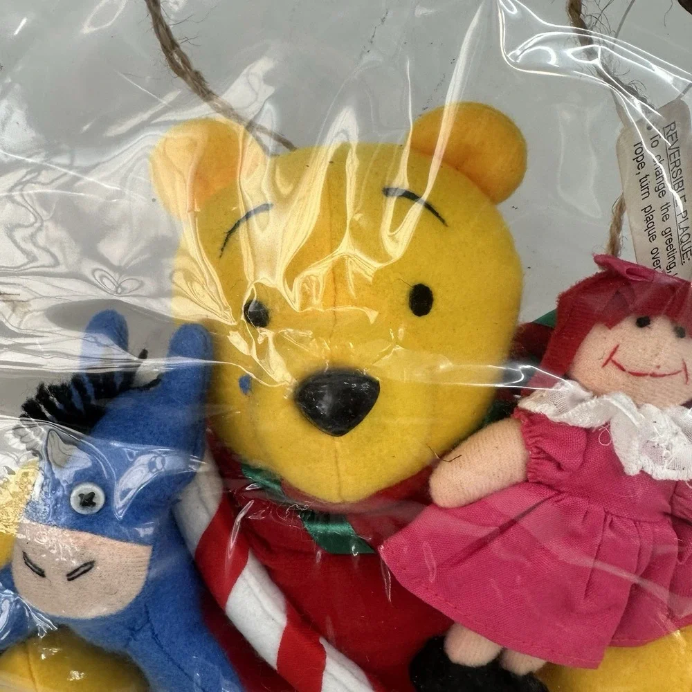 Disney Winnie The Pooh Reversible Happy Holidays / Seasons Greetings‎ Wreath VTG